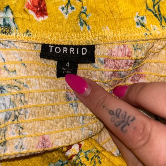 torrid Tops Torrid Floral Mustard Yellow Tube Top Poshmark